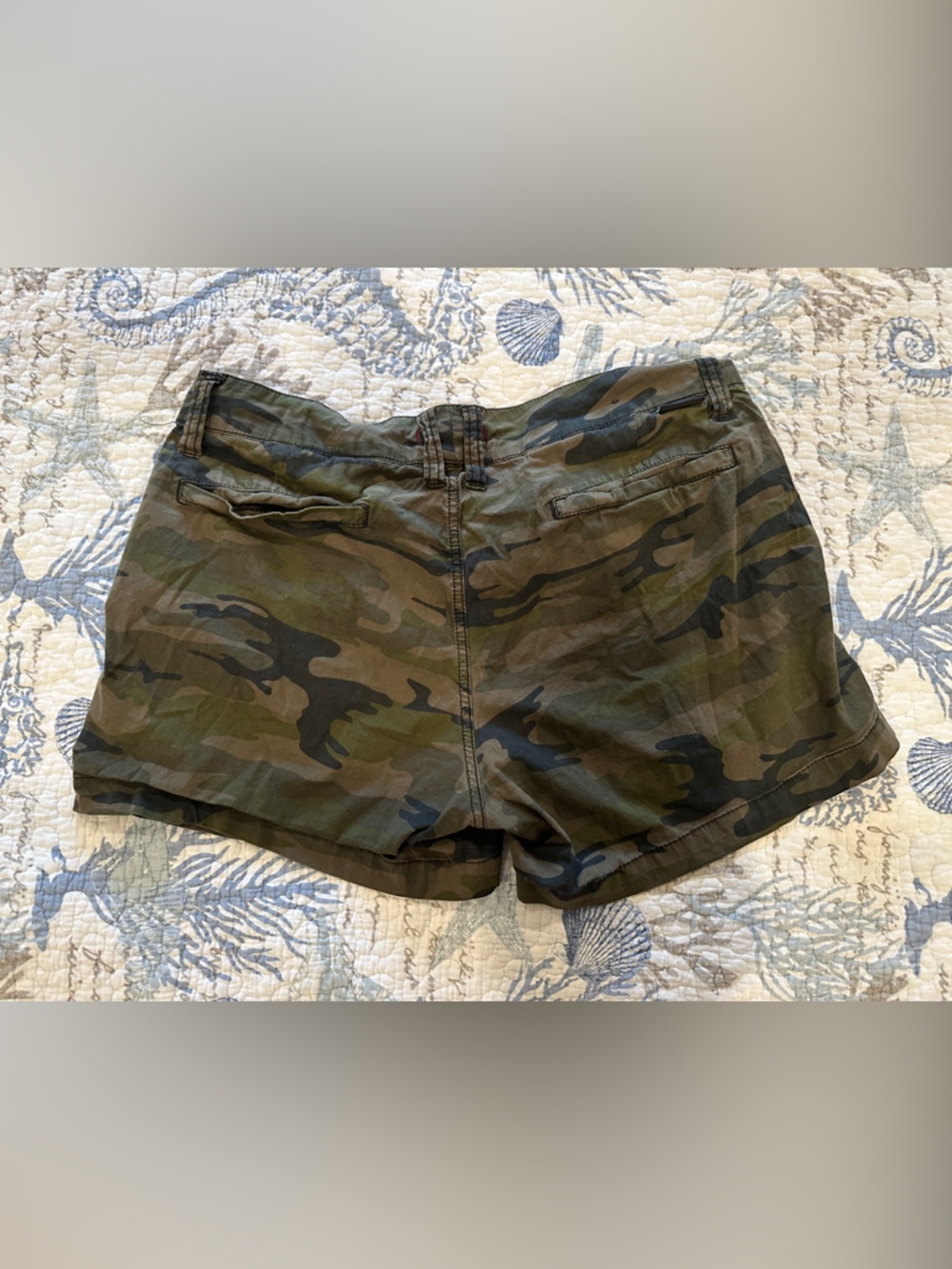 Dear John Camouflage Cargo Jean Shorts - Olive, Dark Green, Brown - Picture 2 of 2